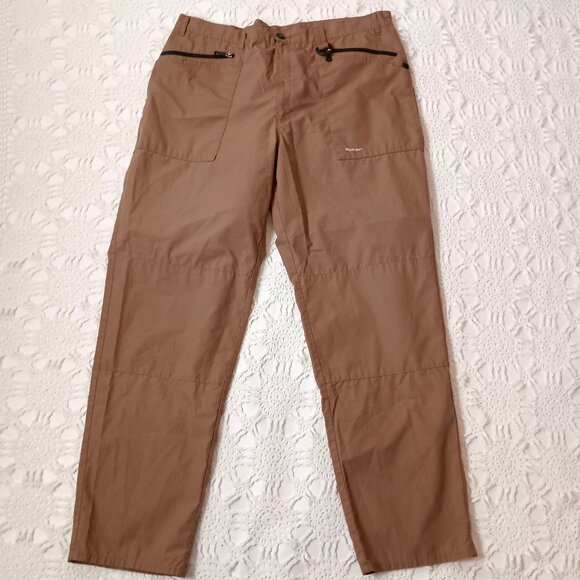 Rohan Utility Pants 40 R Men Tan Brown Double Knee Zip Pockets Outdoor Hiking - Picture 1 of 9